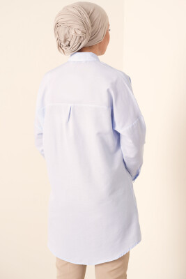 5845 Tesettür Tunik - Açık Mavi - 3
