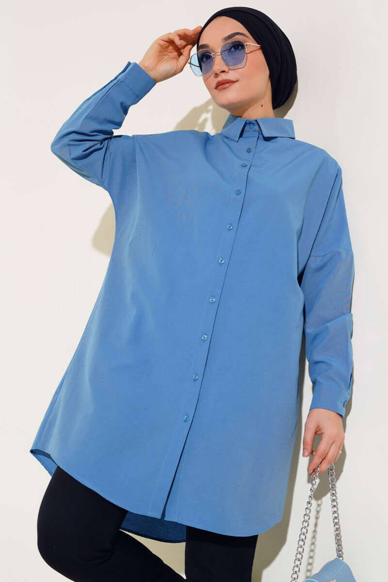 5845 Tesettür Tunik - İndigo - BİGDART