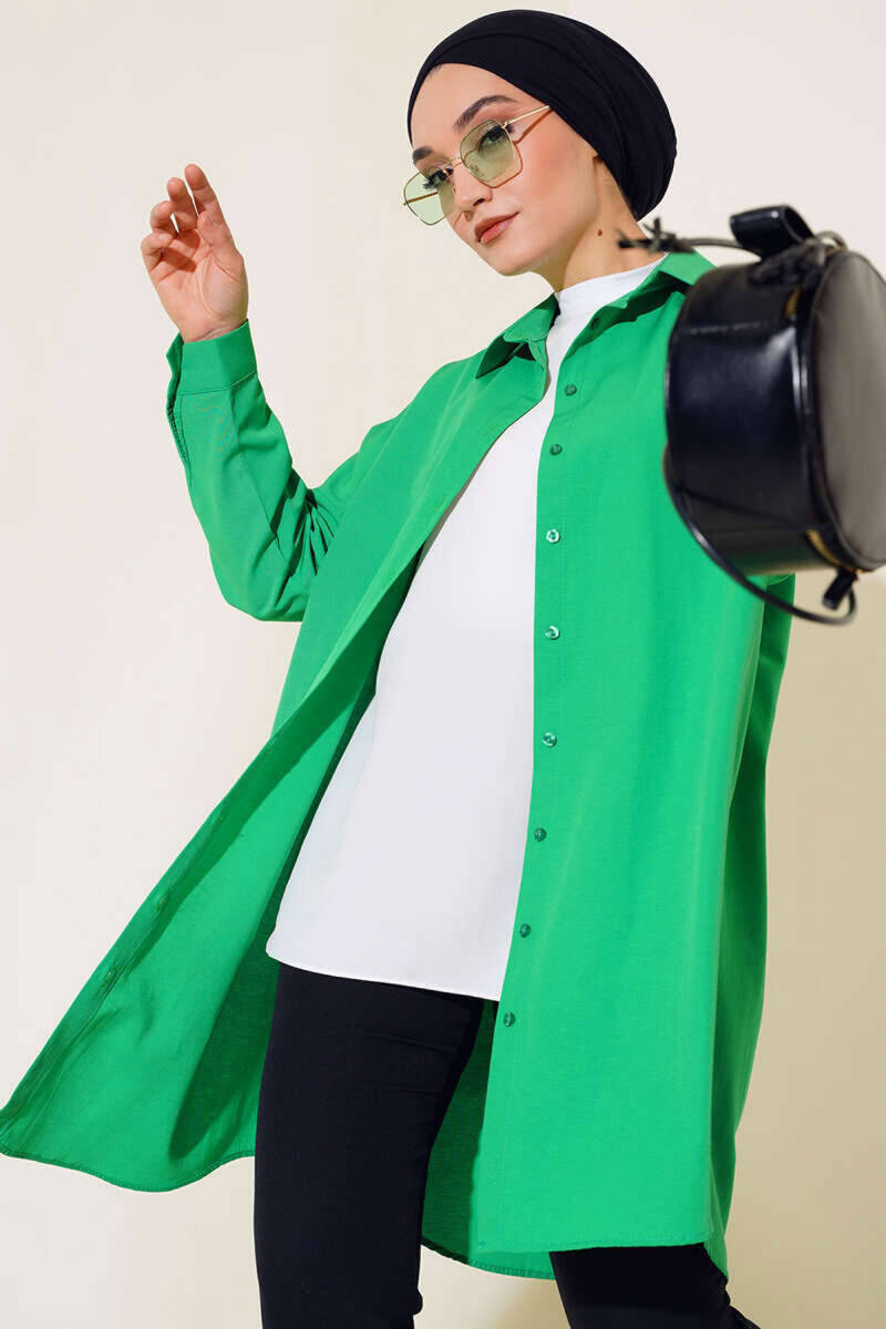 5845 Tesettür Tunik - Yeşil - BİGDART