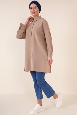 5849 Tesettür Tunik - Bisküvi - BİGDART