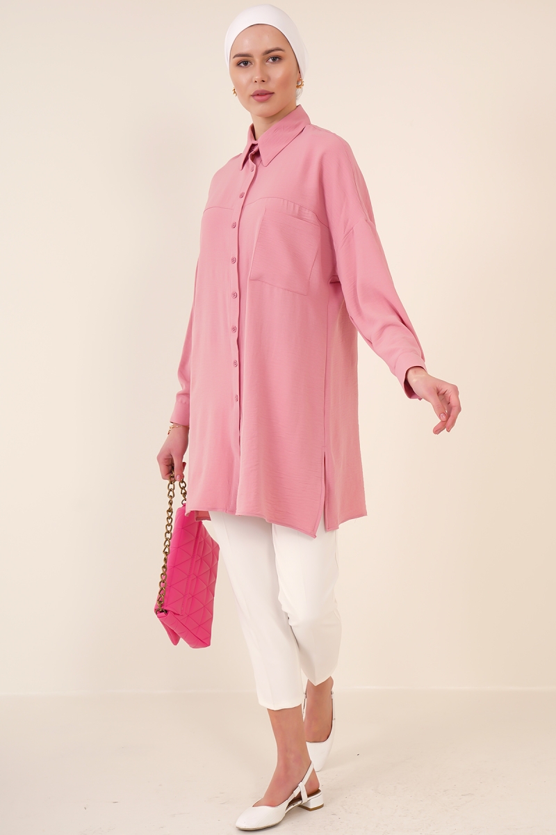 5849 Tesettür Tunik - Gül Kurusu - BİGDART