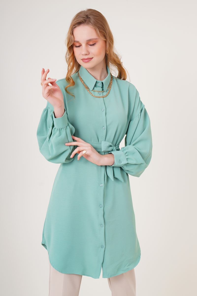 5850 Kuşaklı Tunik - Çağla - BİGDART