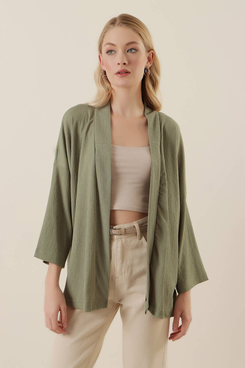 5862 Örme Kimono - Çağla - BİGDART