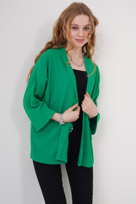 5862 Örme Kimono - Yeşil - 2