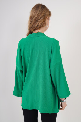 5862 Örme Kimono - Yeşil - 5
