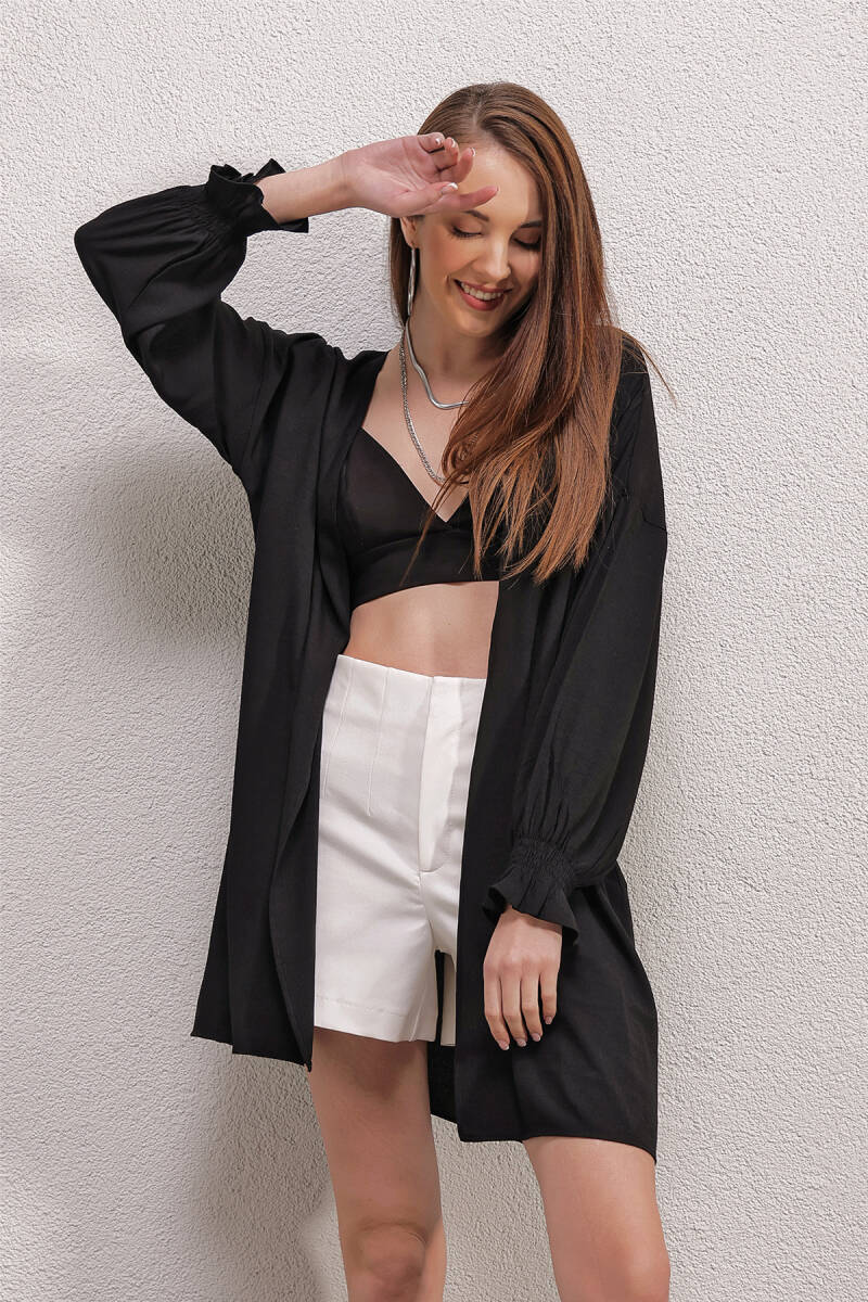 5882 Salaş Kimono - Siyah - BİGDART