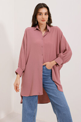 5914 Oversize Gömlek Tunik - Gül Kurusu 