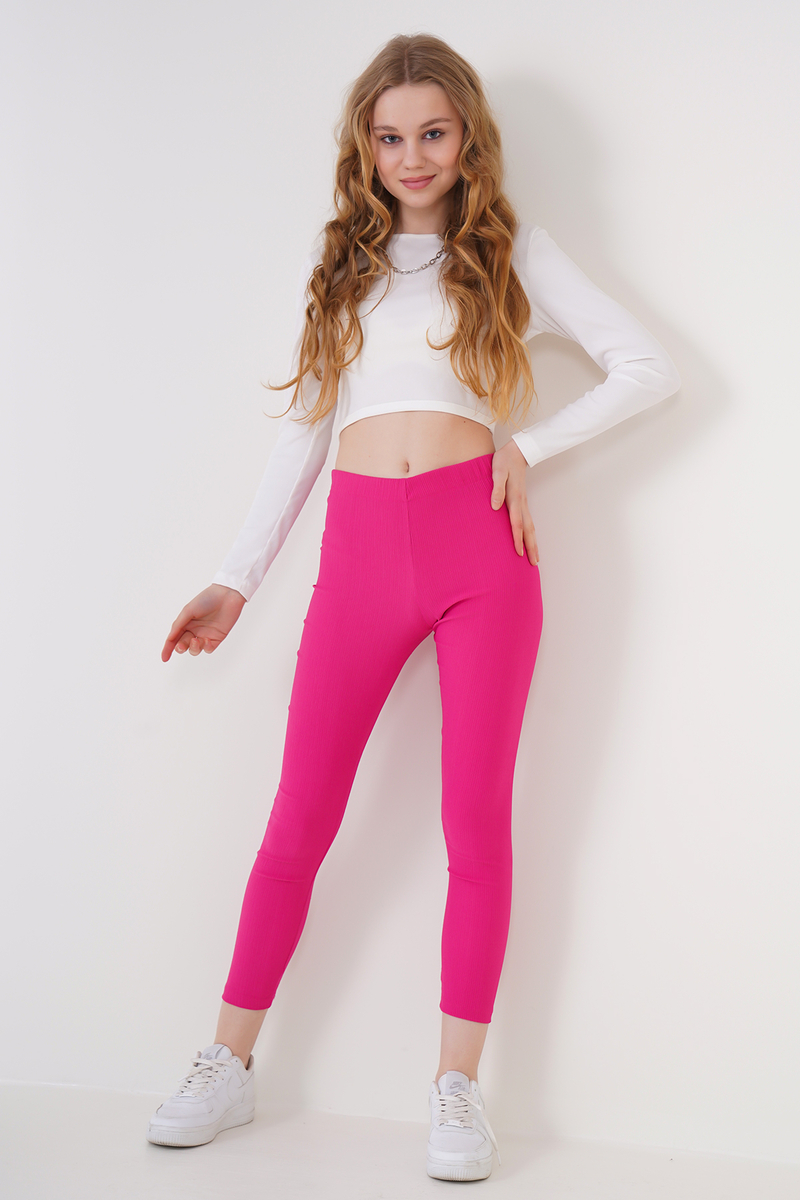 6018 Örme Tayt - Fuşya - BİGDART