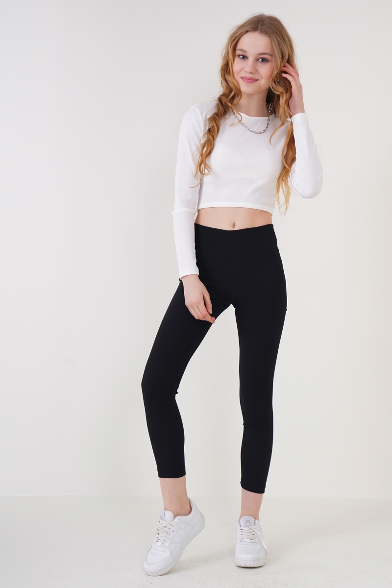 6018 Örme Tayt - Siyah - BİGDART