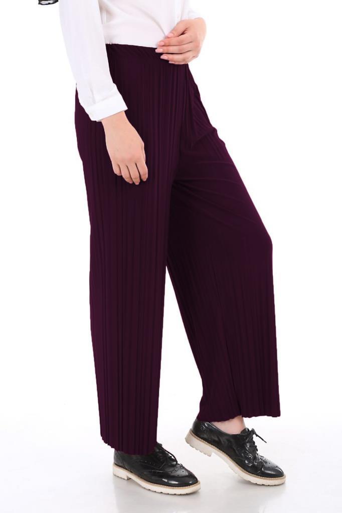 6397 Pileli Pantolon - Mürdüm - BİGDART