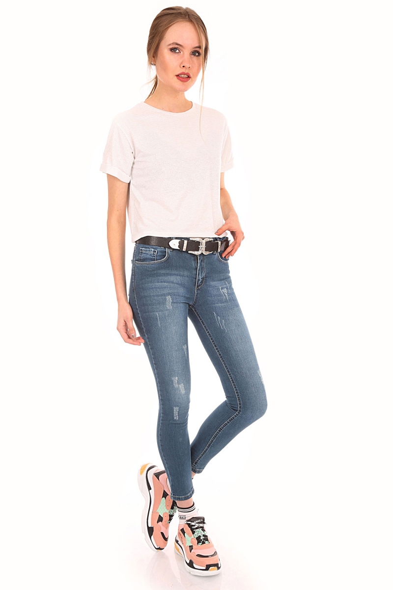 6449 Dar Paça Kot Pantolon - Koyu Mavi - BİGDART