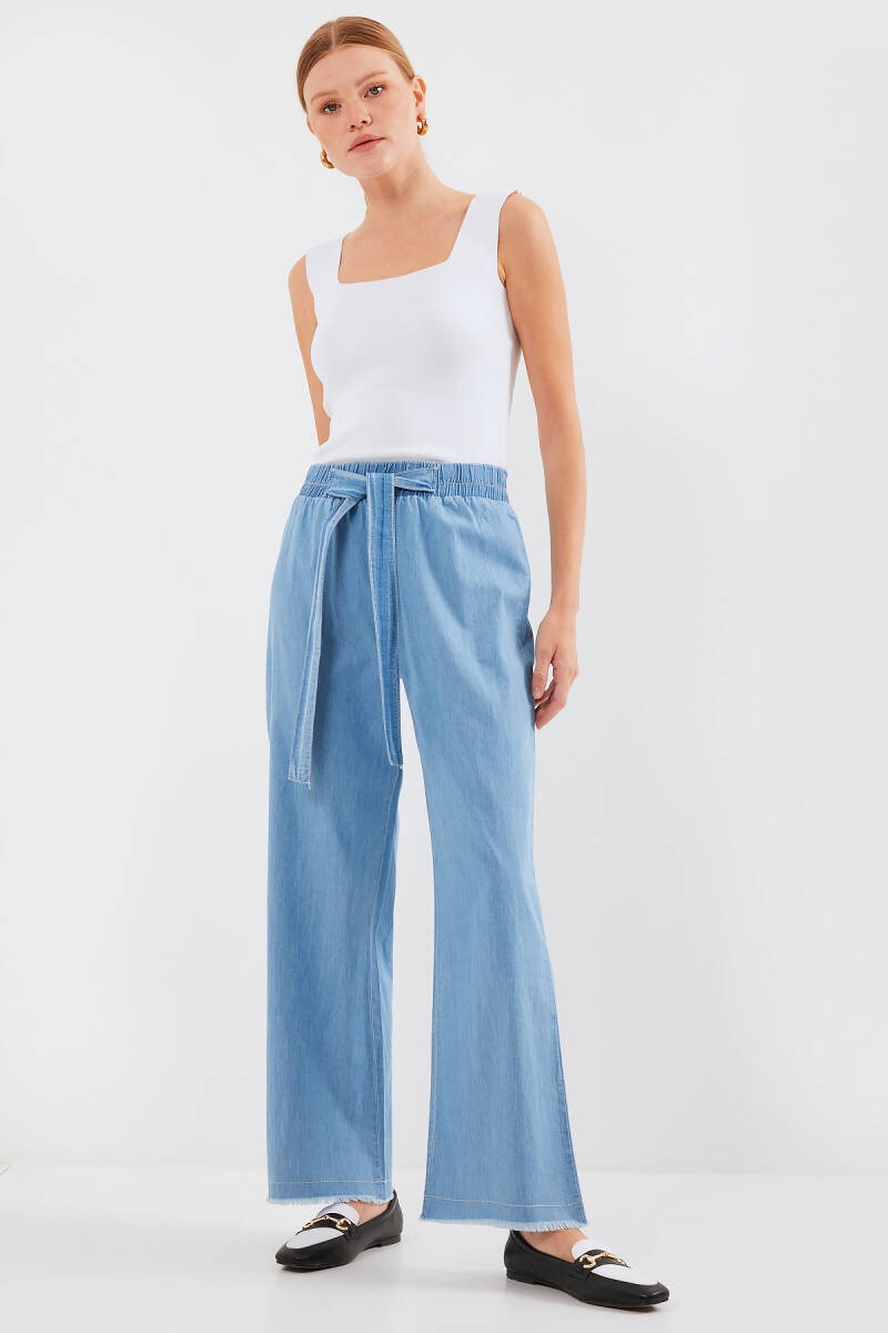 6469 BOL PAÇA JEANS PANTOLON - Mavi - BİGDART