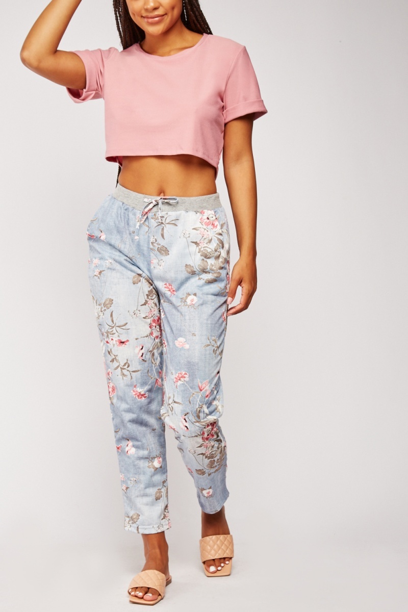 6508 Baskılı Jogger Pantolon - A.Mavi - BİGDART