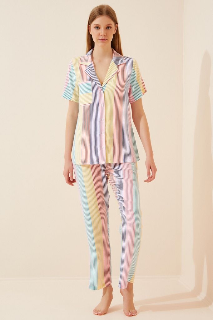 6515 Çok Renkli Pijama Takımı - BİGDART