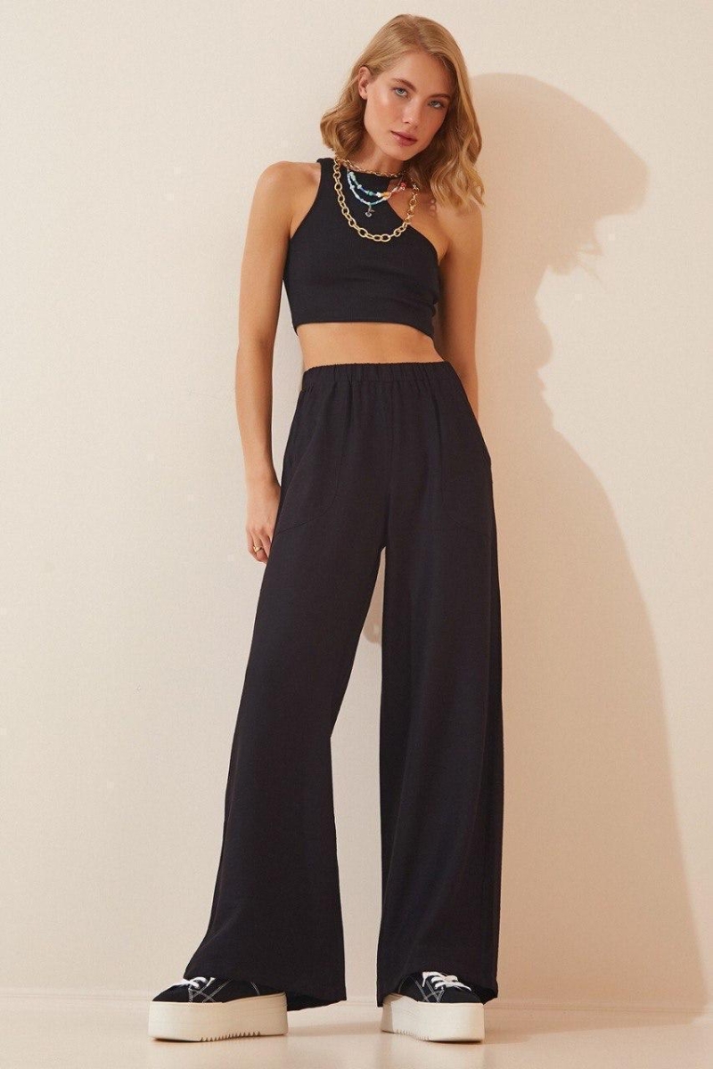 6530 Palazzo Ayrobin Pantolon - Siyah - BİGDART