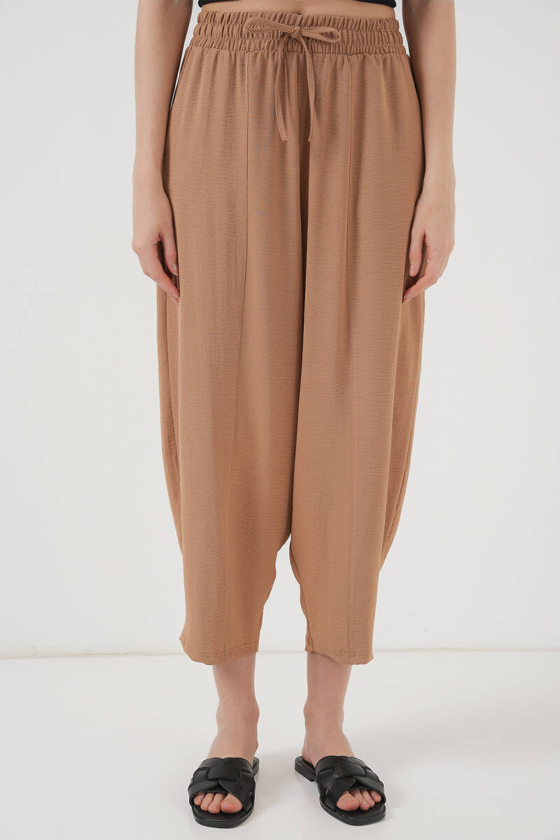 6591 Dokuma Şalvar Pantolon - Camel (1)