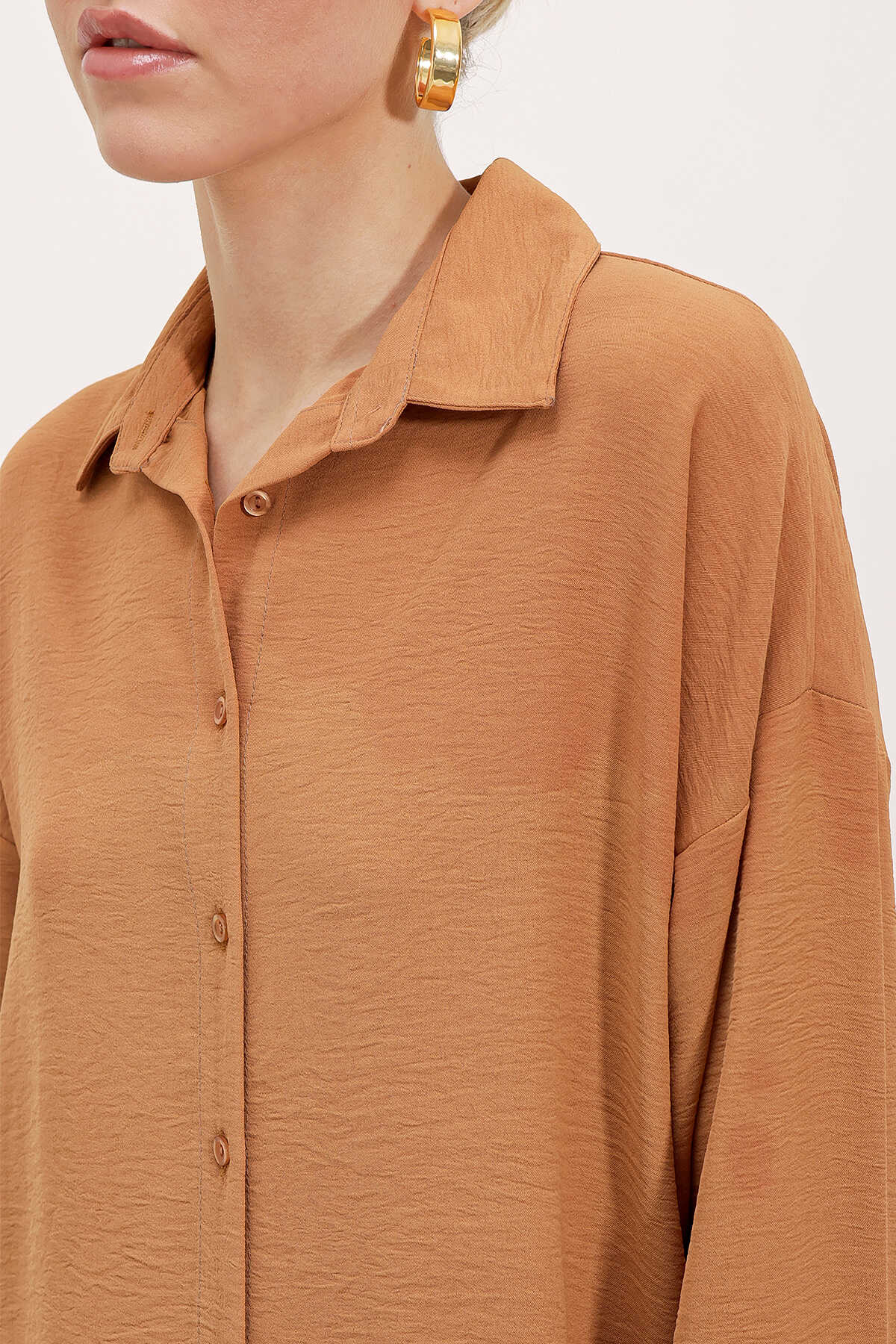 6593 Oversize İkili Takım - Taba - 4