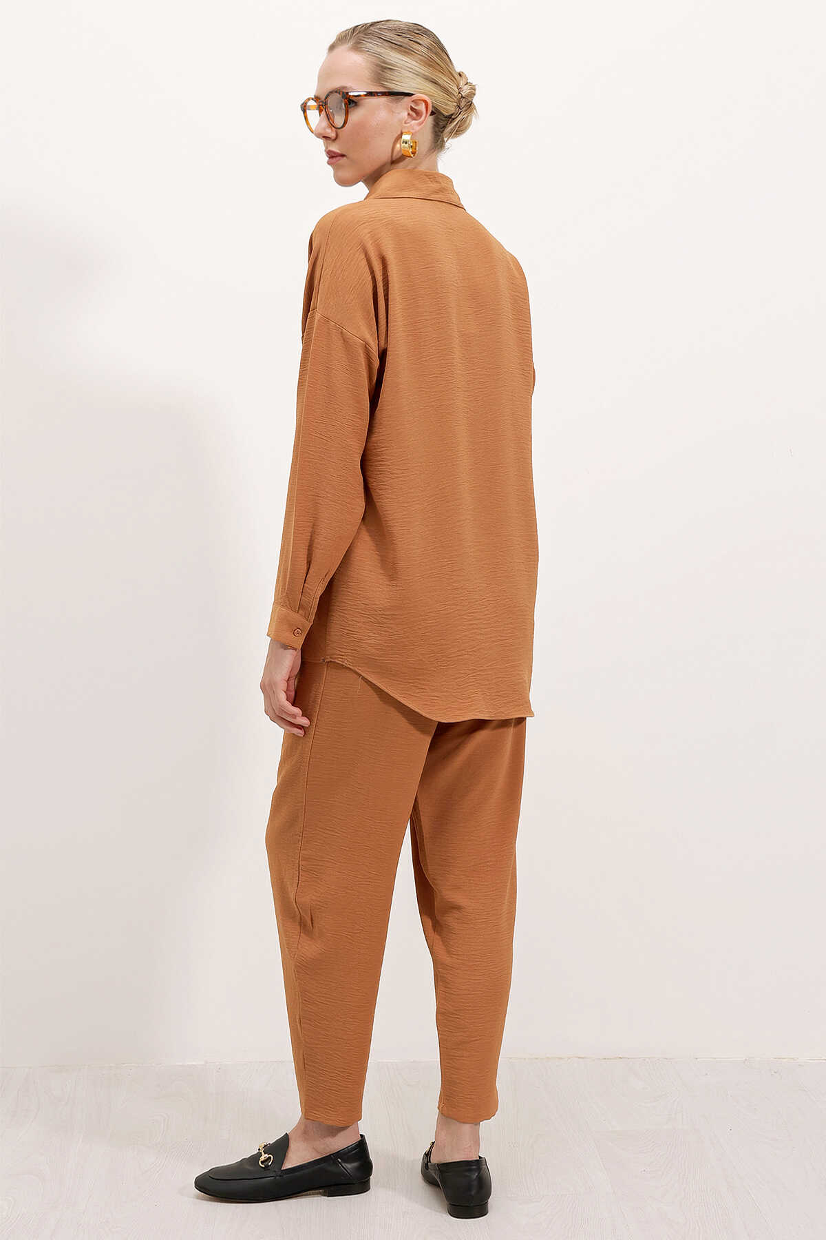 6593 Oversize İkili Takım - Taba - 5