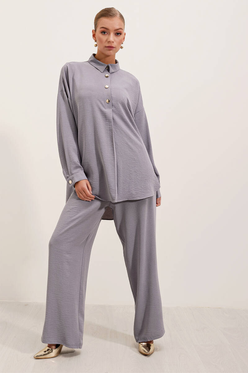 6631 Oversize Alt-Üst Takım - Gri - BİGDART