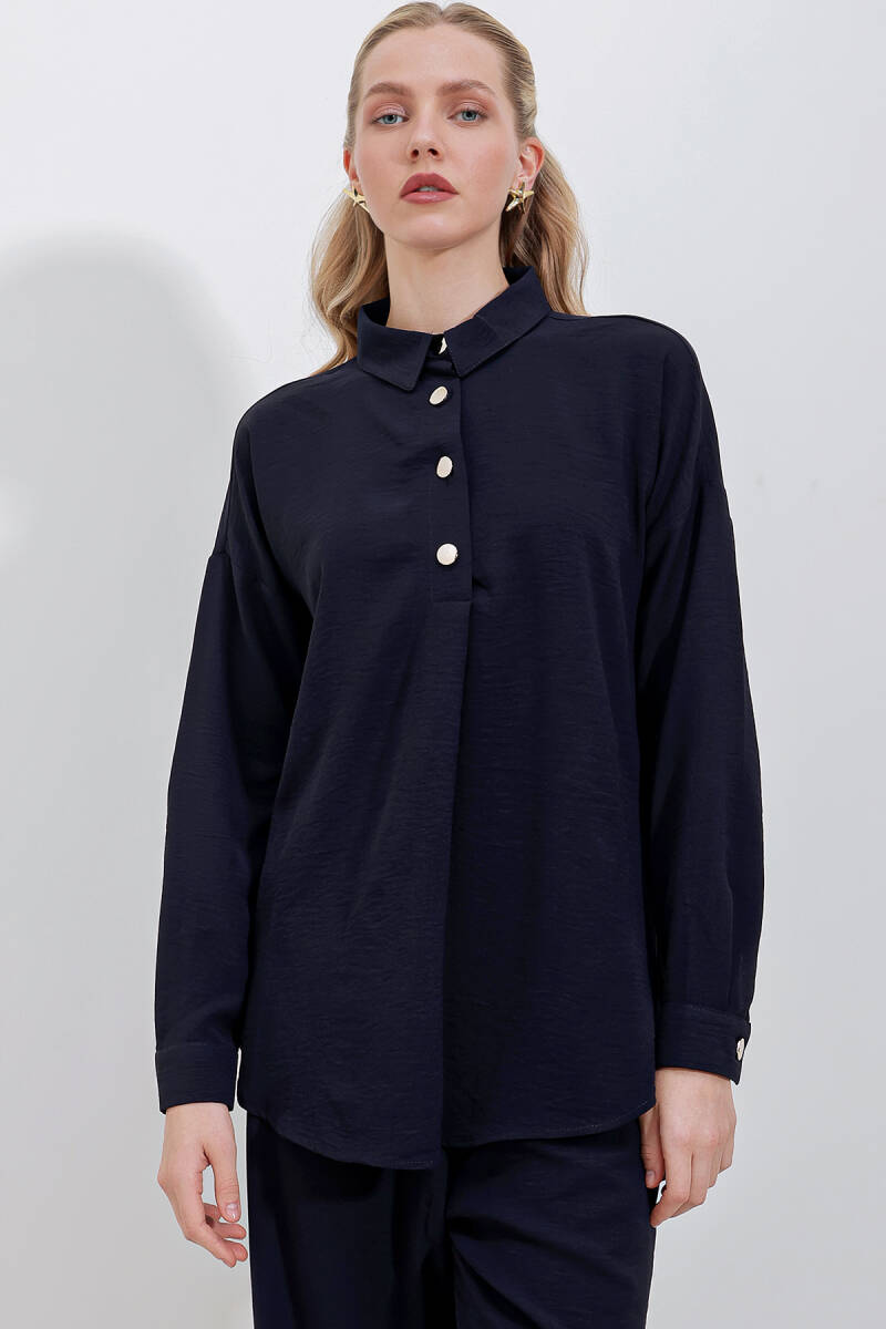 6631 Oversize Alt-Üst Takım - Lacivert - BİGDART