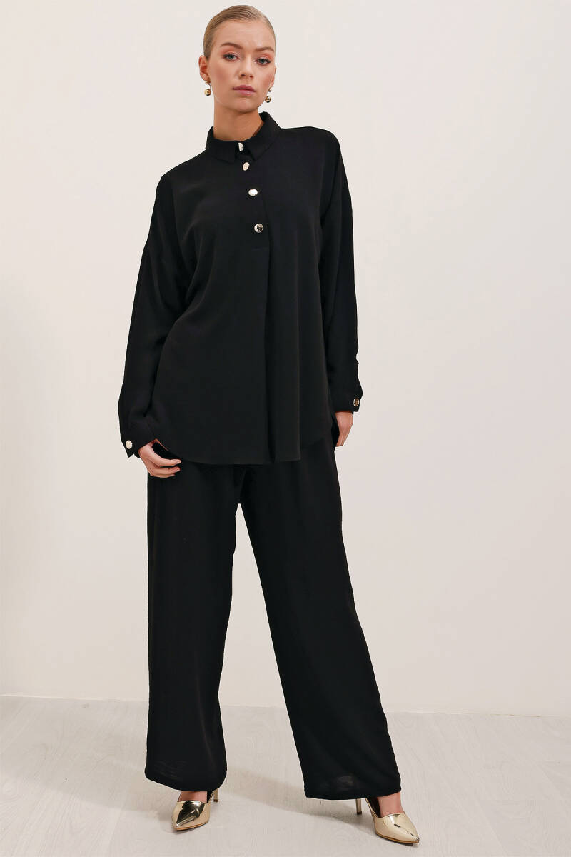 6631 Oversize Alt-Üst Takım - Siyah - BİGDART