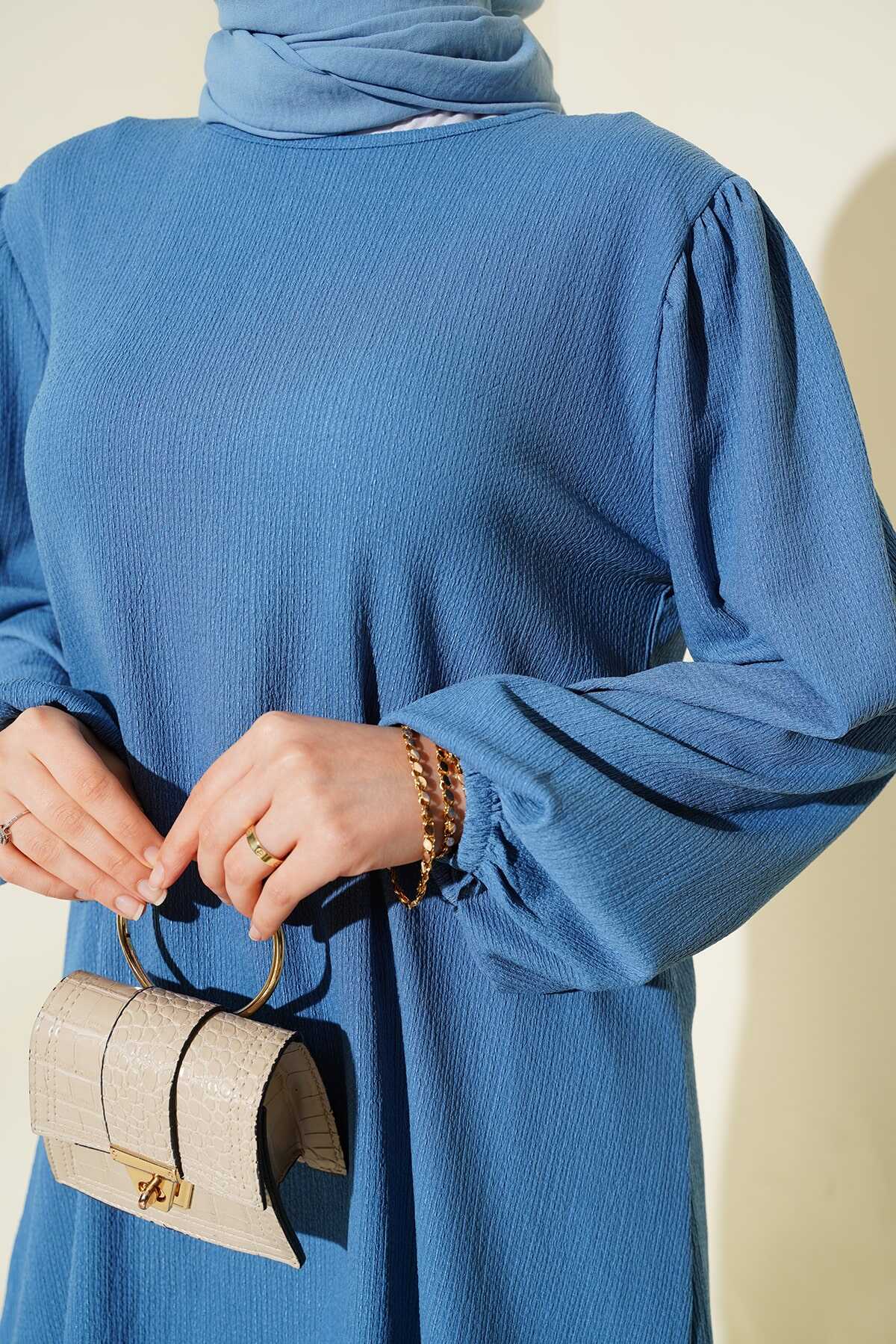 Kadın İndigo Tunik Pantolon Alt Üst Takım 6663 - 3