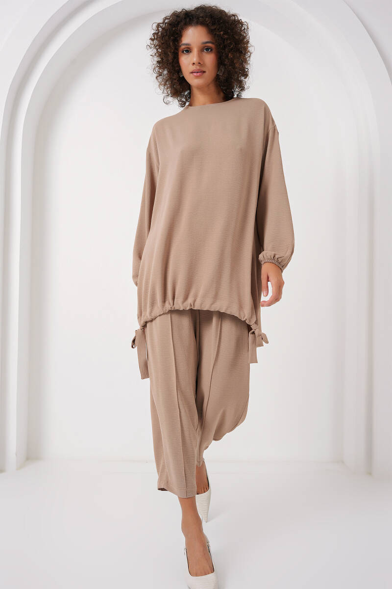 6682 Tunik Pantolon İkili Takım - Bej - BİGDART