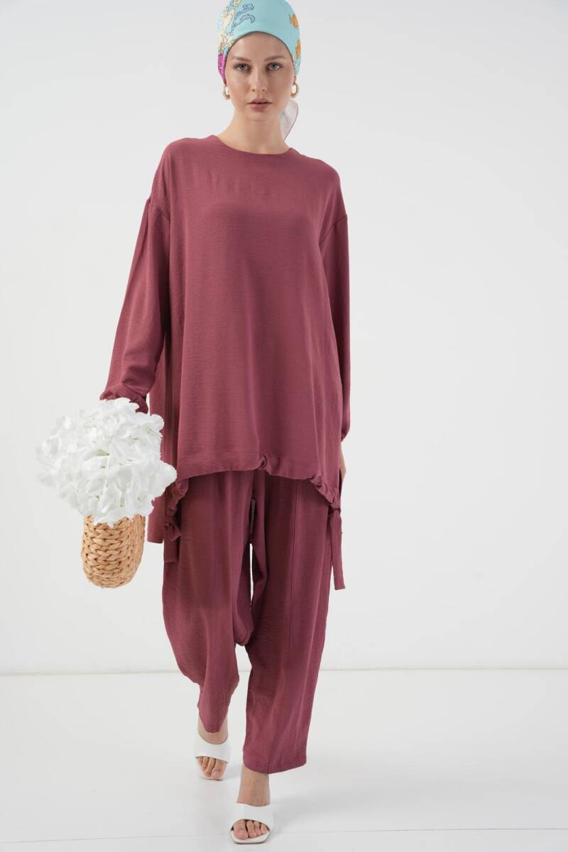6682 Tunik Pantolon İkili Takım - Gül Kurusu - BİGDART