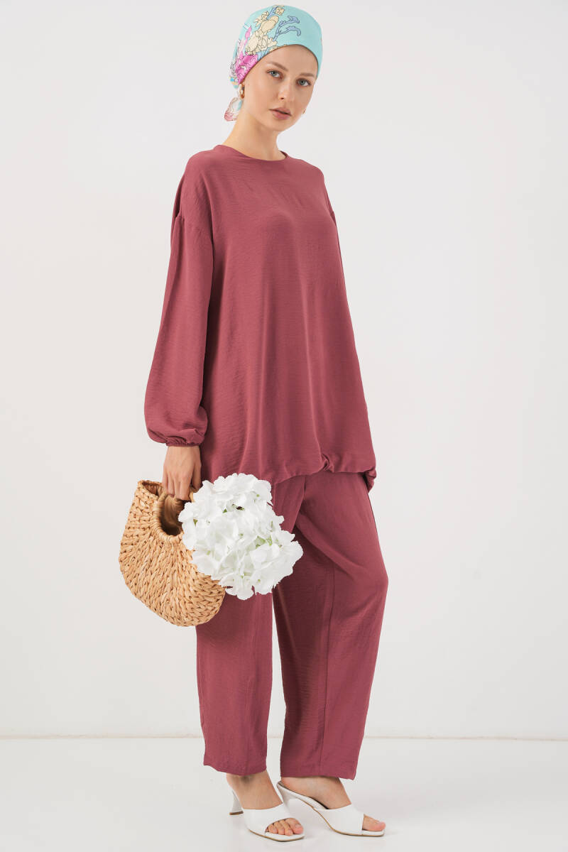6682 Tunik Pantolon İkili Takım - Gül Kurusu - BİGDART