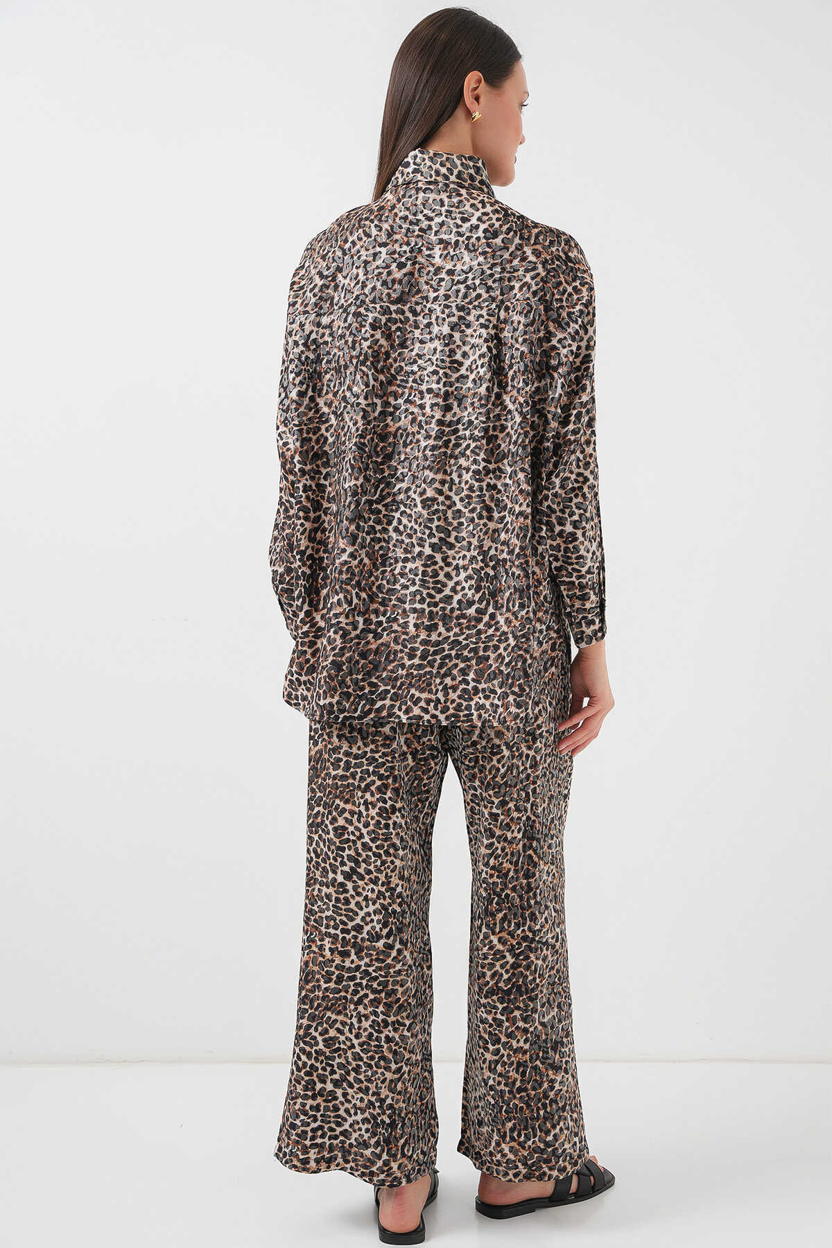 6699 Leopar Desenli Alt Üst Takım - C. Kahverengi - 6