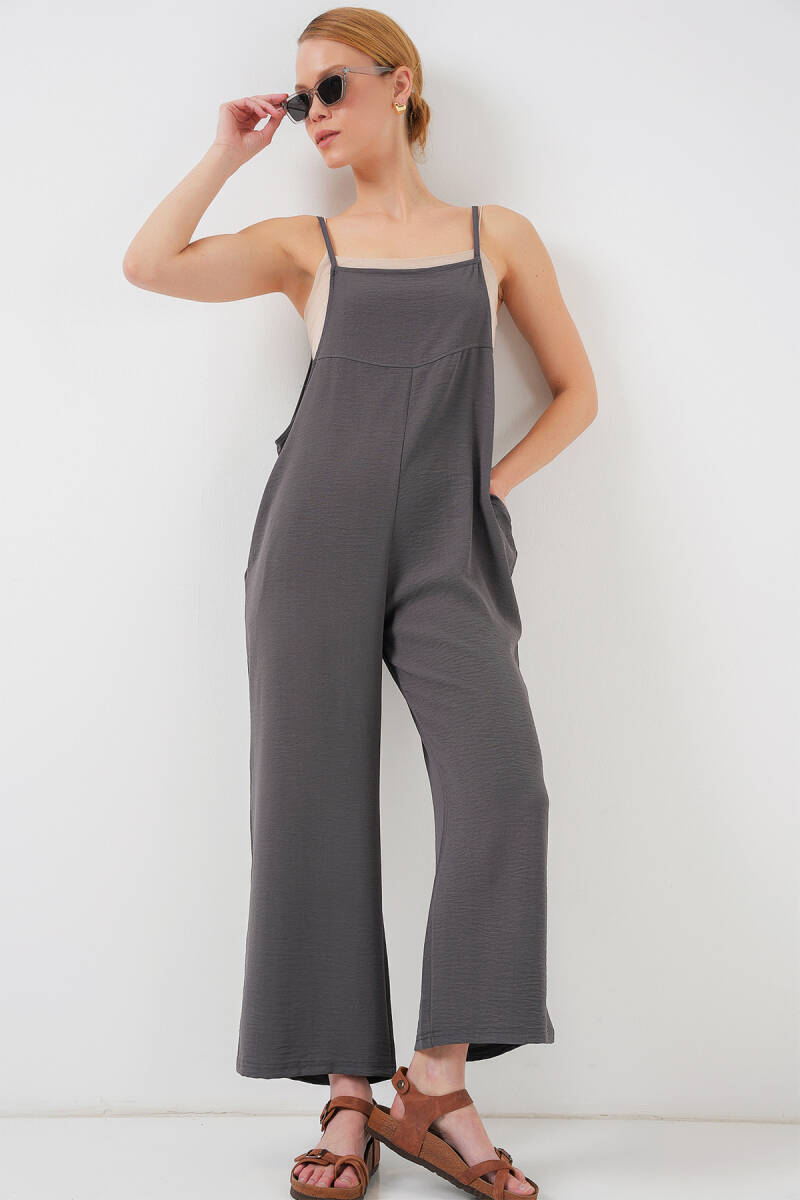 7019 Askılı Bahçivan Tulum - Antrasit - BİGDART