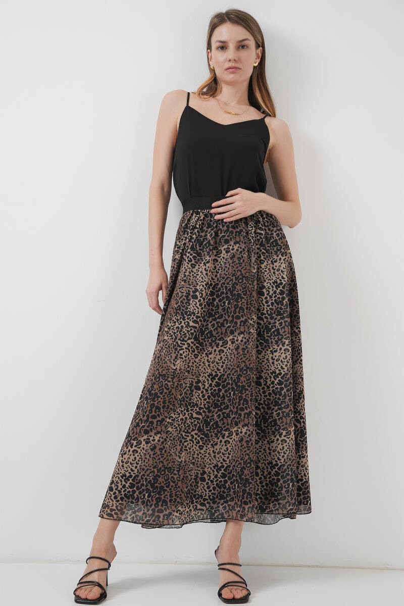 8032 Uzun Şifon Etek - Bej - BİGDART