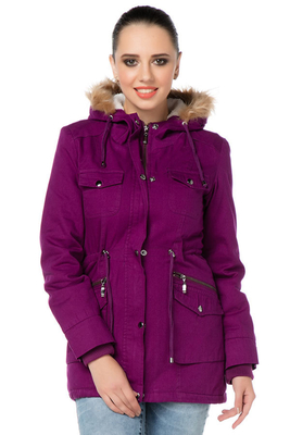 9000 KAPŞONLU GABARDİN KABAN - Mürdüm - BİGDART