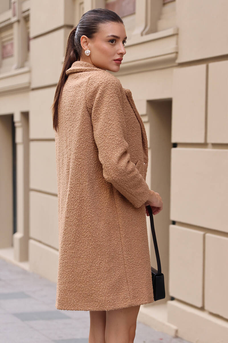 9082 Oversize Kaşe Kaban - Camel (1)