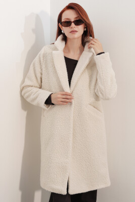 9082 Oversize Kaşe Kaban - M. Krem - 1