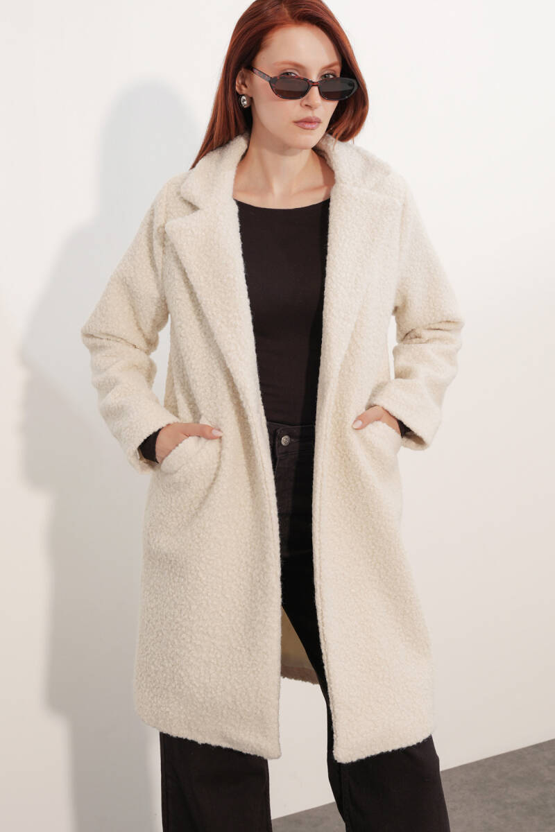 9082 Oversize Kaşe Kaban - M. Krem (1)