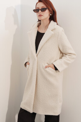 9082 Oversize Kaşe Kaban - M. Krem - 4