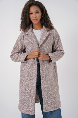 9082 Oversize Kaşe Kaban - M. Kahverengi - BİGDART