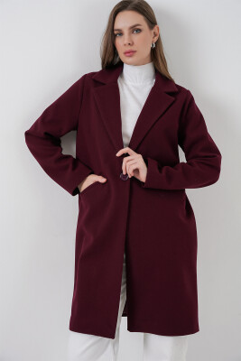9085 Kaşe Kaban - Bordo - 1