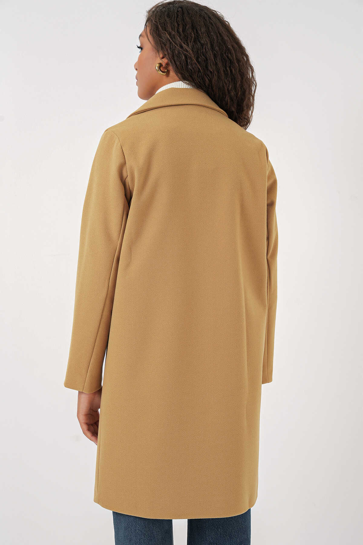9085 Kaşe Kaban - Hardal - 6