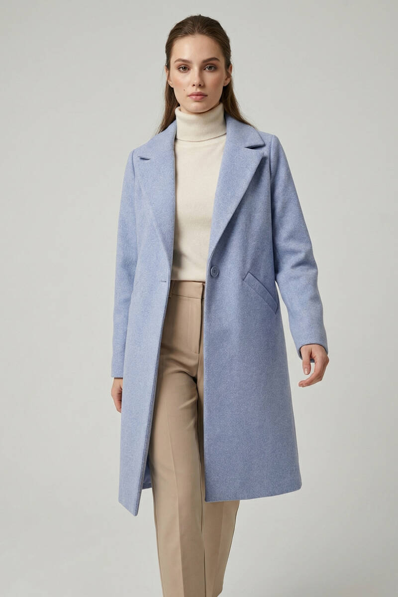 9085 Kaşe Kaban - Mavi - BİGDART