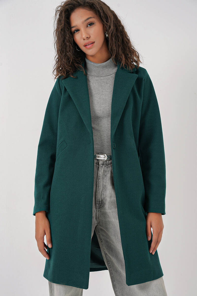 9085 Kaşe Kaban - Zümrüt Yeşili - BİGDART