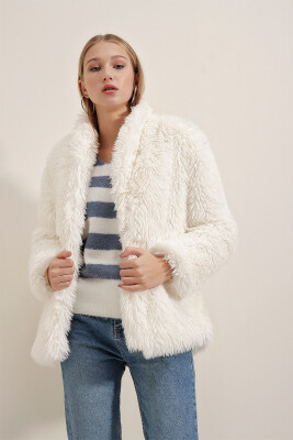 9088 Peluş Kaban - Beyaz - 2