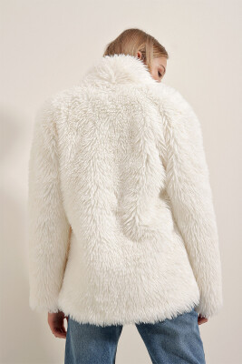9088 Peluş Kaban - Beyaz - 5