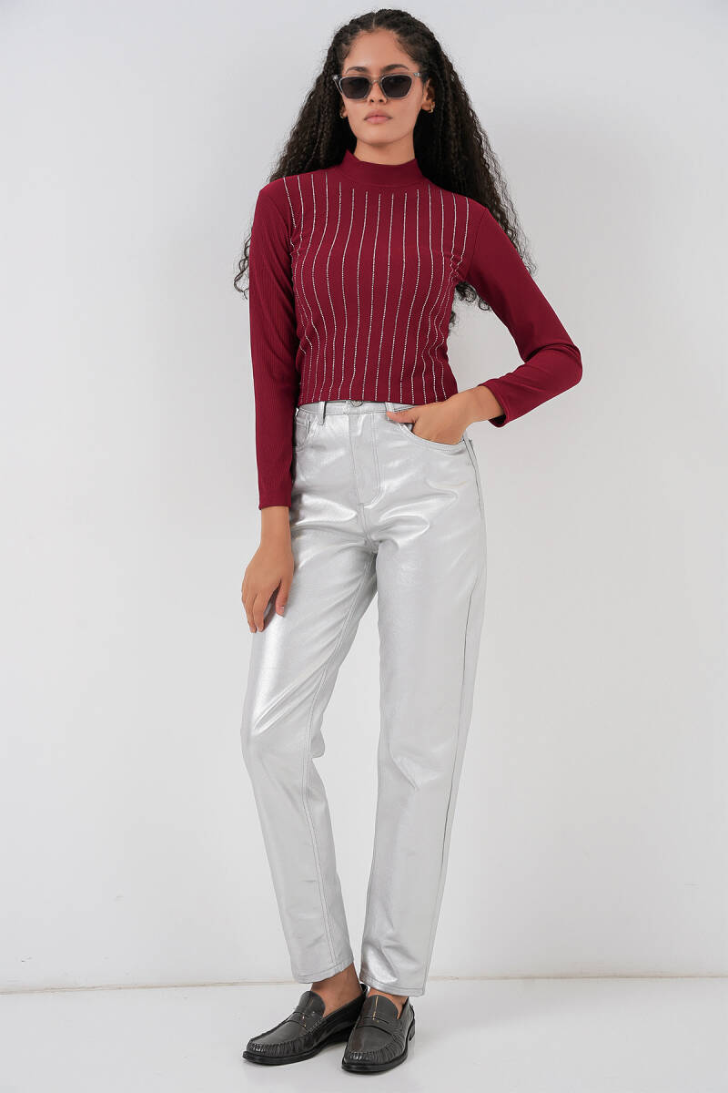 922 Taşlı Body - Bordo (1)