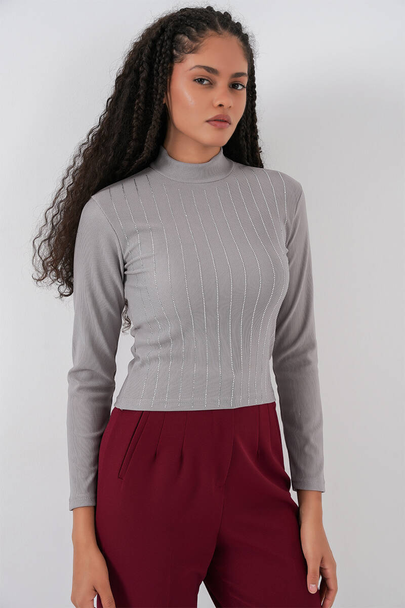 922 Taşlı Body - Gri (1)