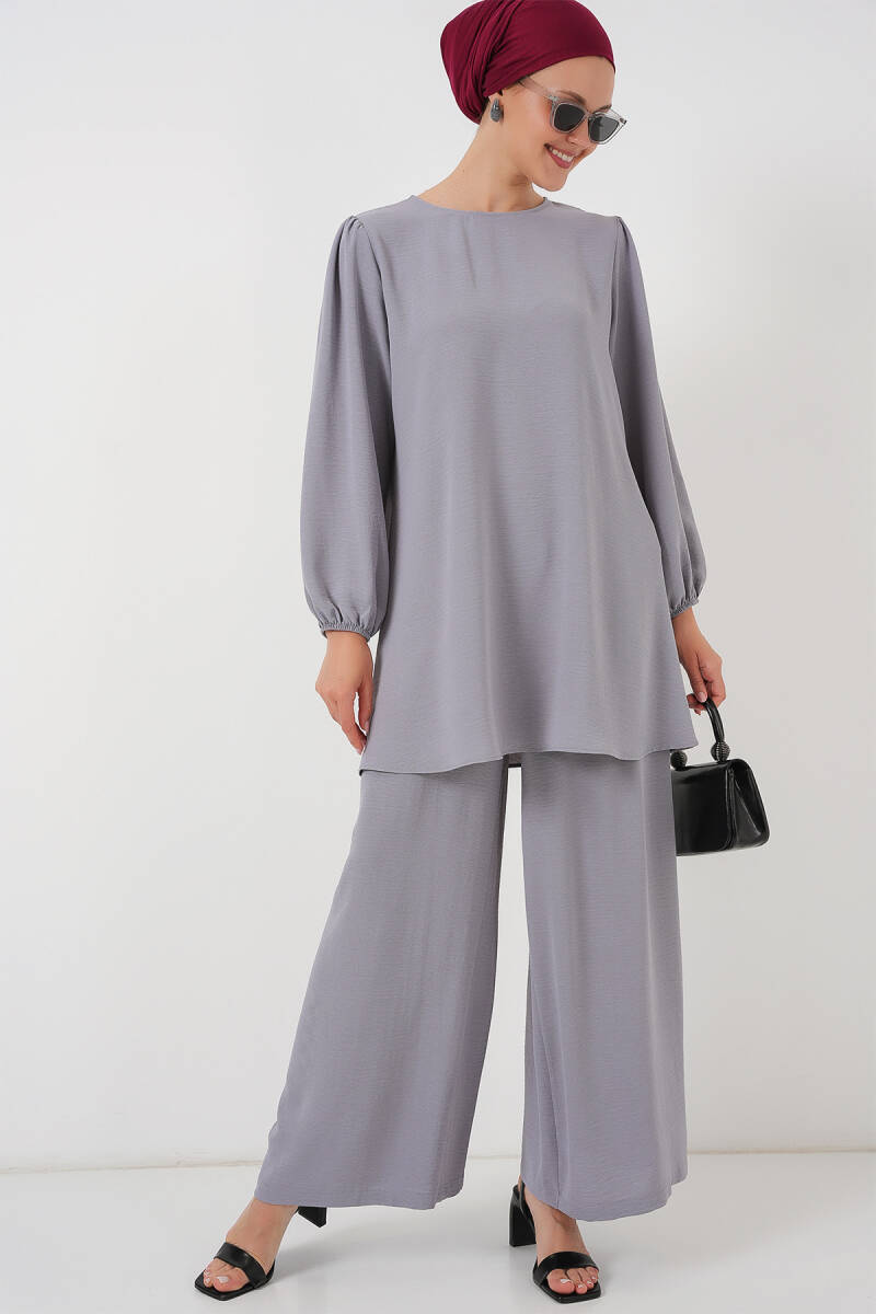 Ayrobin Tunik Pantolon Alt Üst Takım 6712 - Gri - BİGDART
