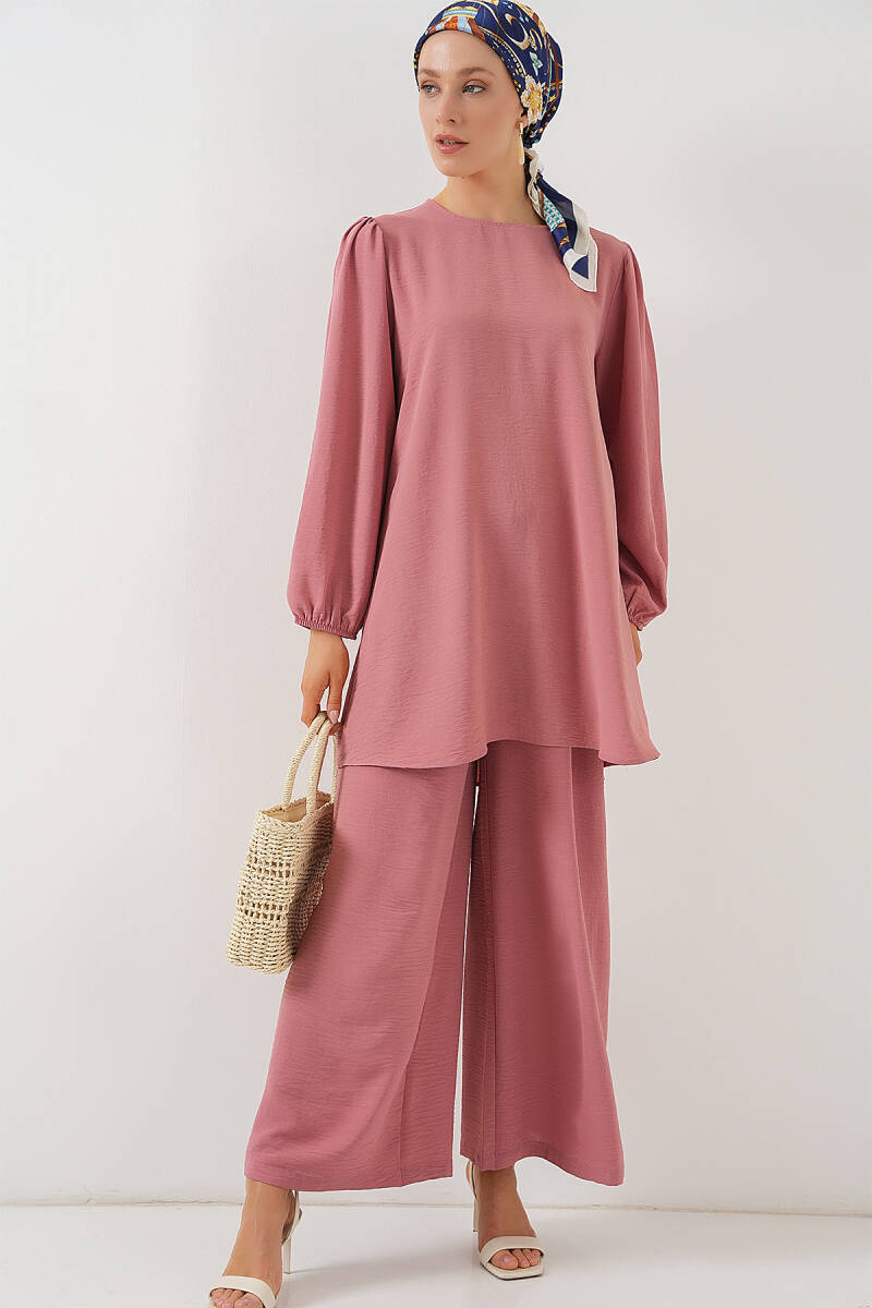 Ayrobin Tunik Pantolon Alt Üst Takım 6712 - Pembe - BİGDART