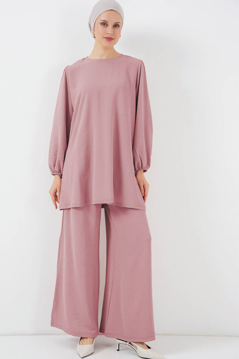 Ayrobin Tunik Pantolon Alt Üst Takım 6712 - Pudra - BİGDART