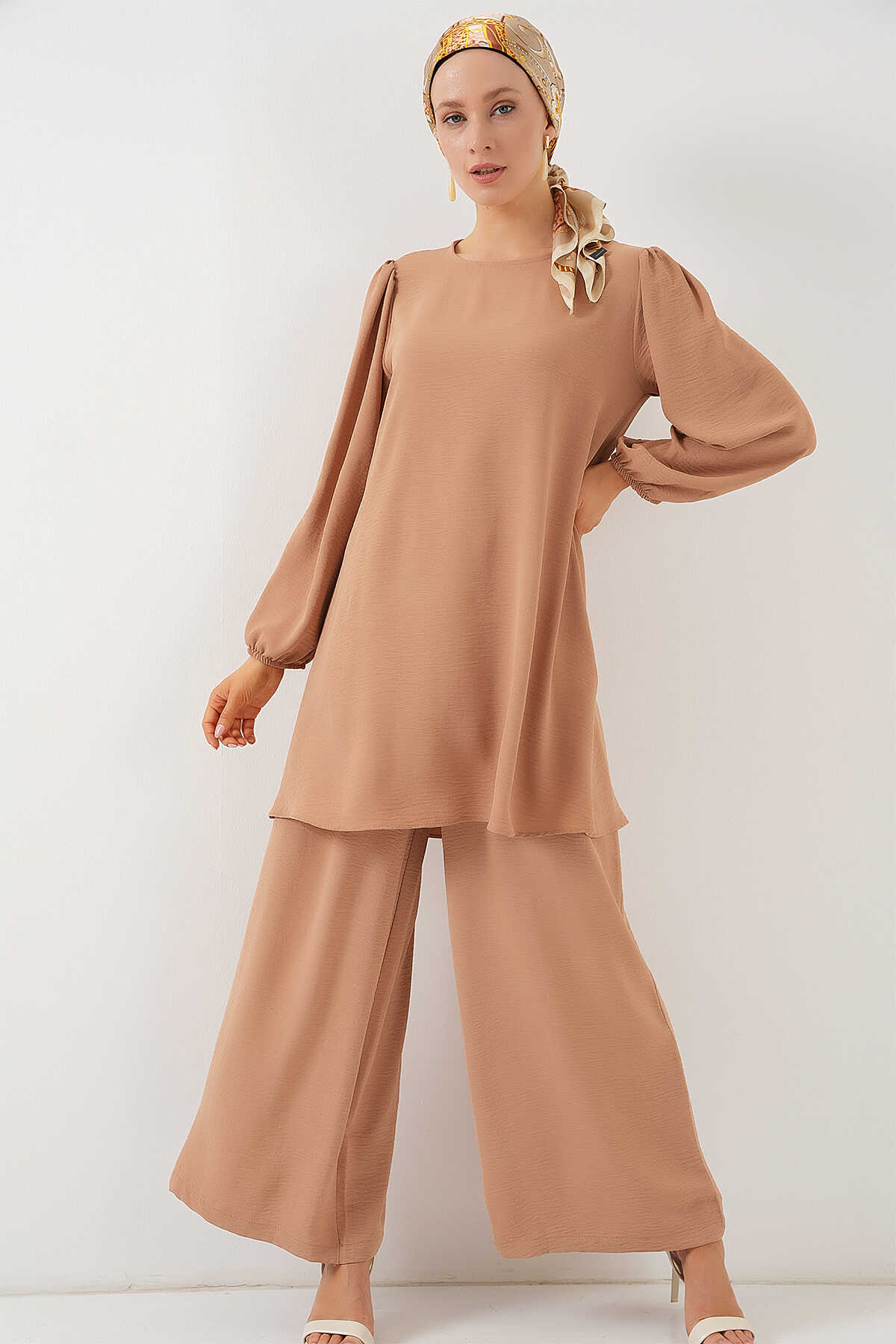Ayrobin Tunik Pantolon Alt Üst Takım 6712 - Vizon - 1